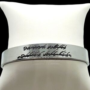 NIB Lord of The Rings Silver & Black Cuff Bracelet